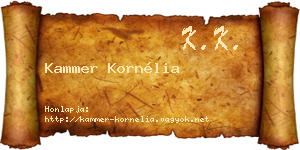 Kammer Kornélia névjegykártya
